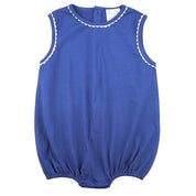 Navy Bubble with White Ric Rac