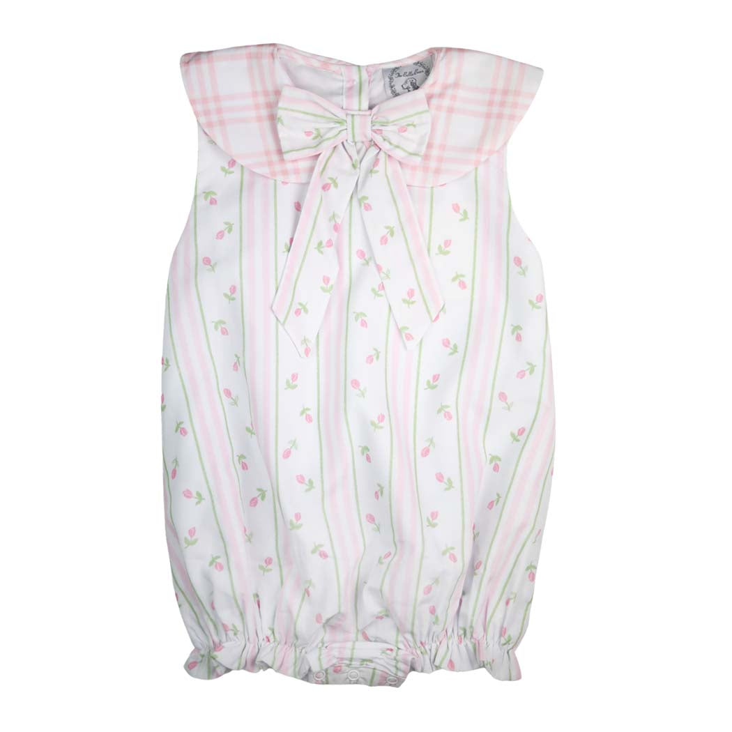 Pink Rosebud & Plaid Sleeveless Bubble