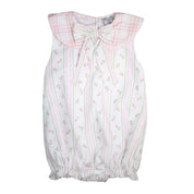 Pink Rosebud & Plaid Sleeveless Bubble