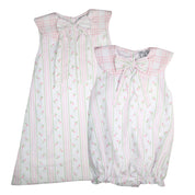 Pink Rosebud & Plaid Sleeveless Bubble