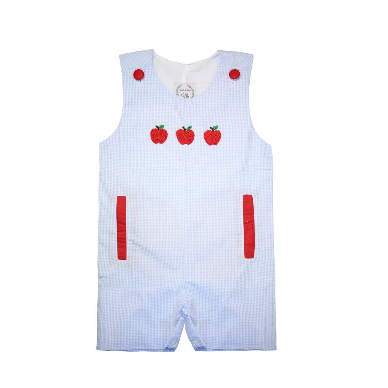 Vintage Apple French Knot Boys Shortall