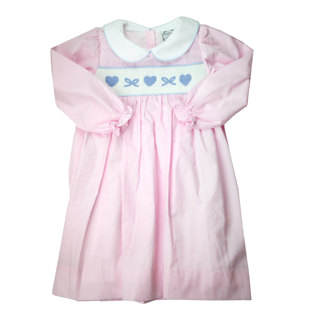 Smocked Pink Heart Dress