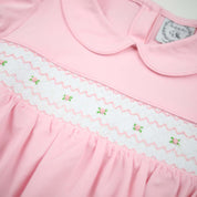 Pink Knit Smocked Bubble