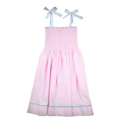 Pink Gingham Tie Strap Dress