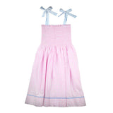 Pink Gingham Tie Strap Dress