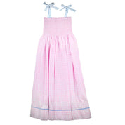 Pink Gingham Tie Strap Dress (Ladies)