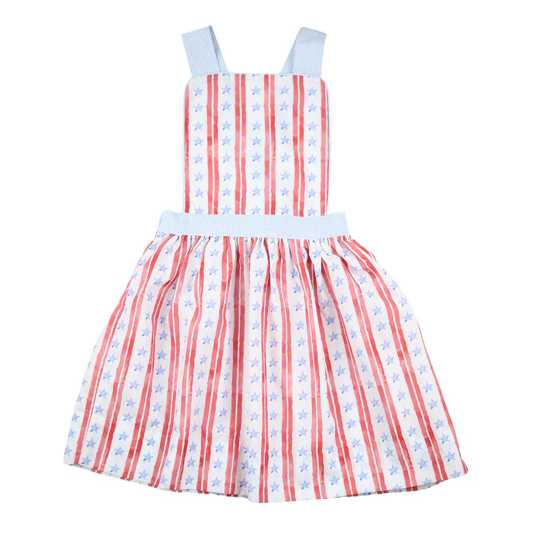 Girls Patriotic Stars Open Back Dress