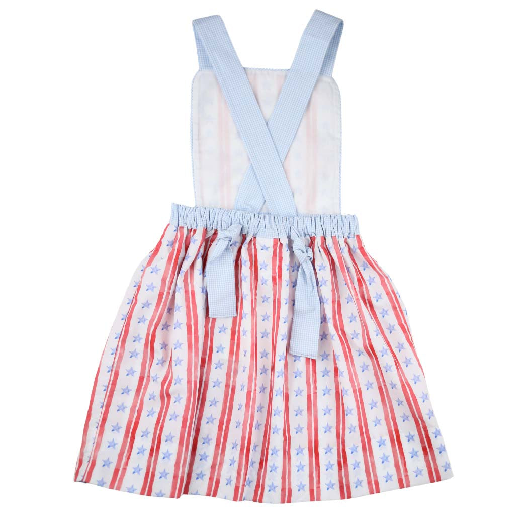 Girls Patriotic Stars Open Back Dress