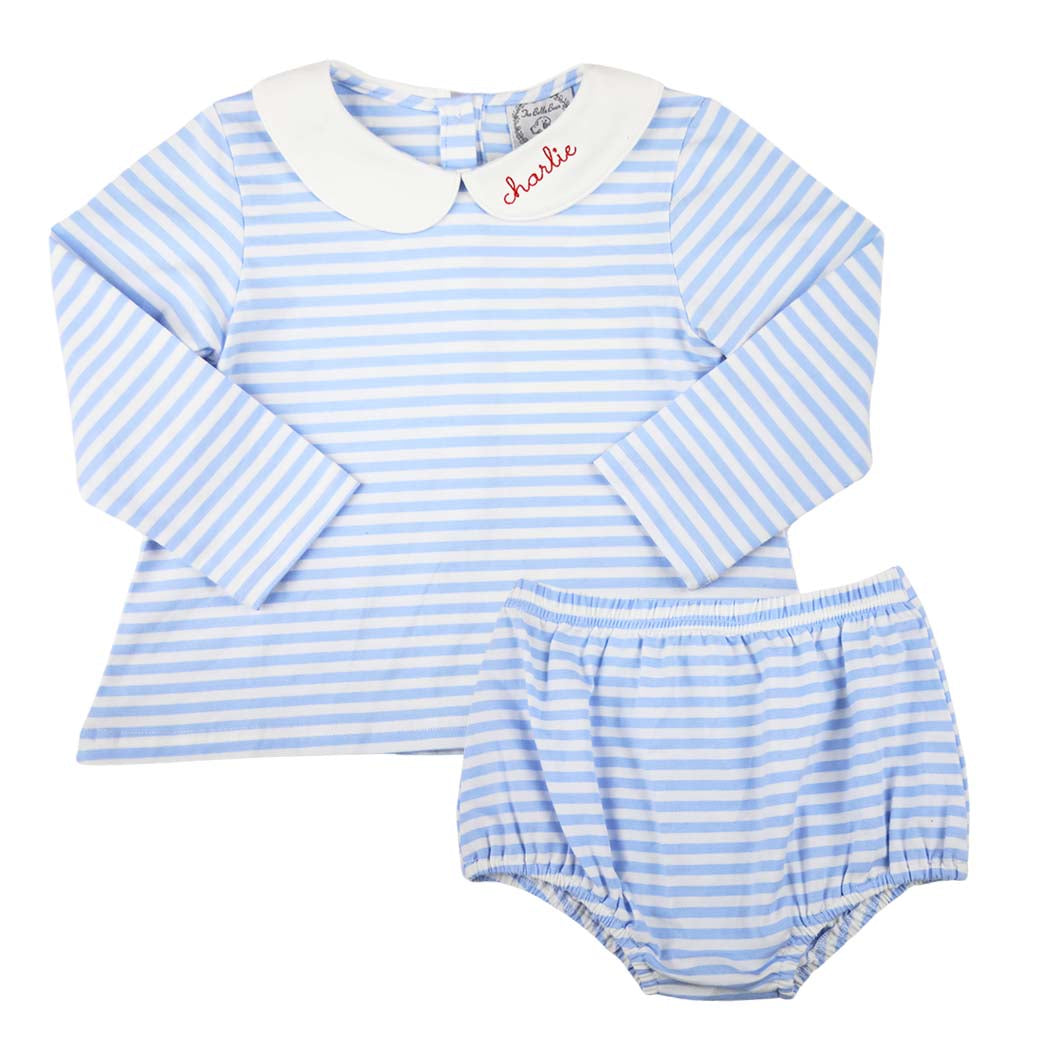 Light Blue Stripe Knit Swing Set