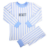 Blue Ticking Knit Loungewear Set