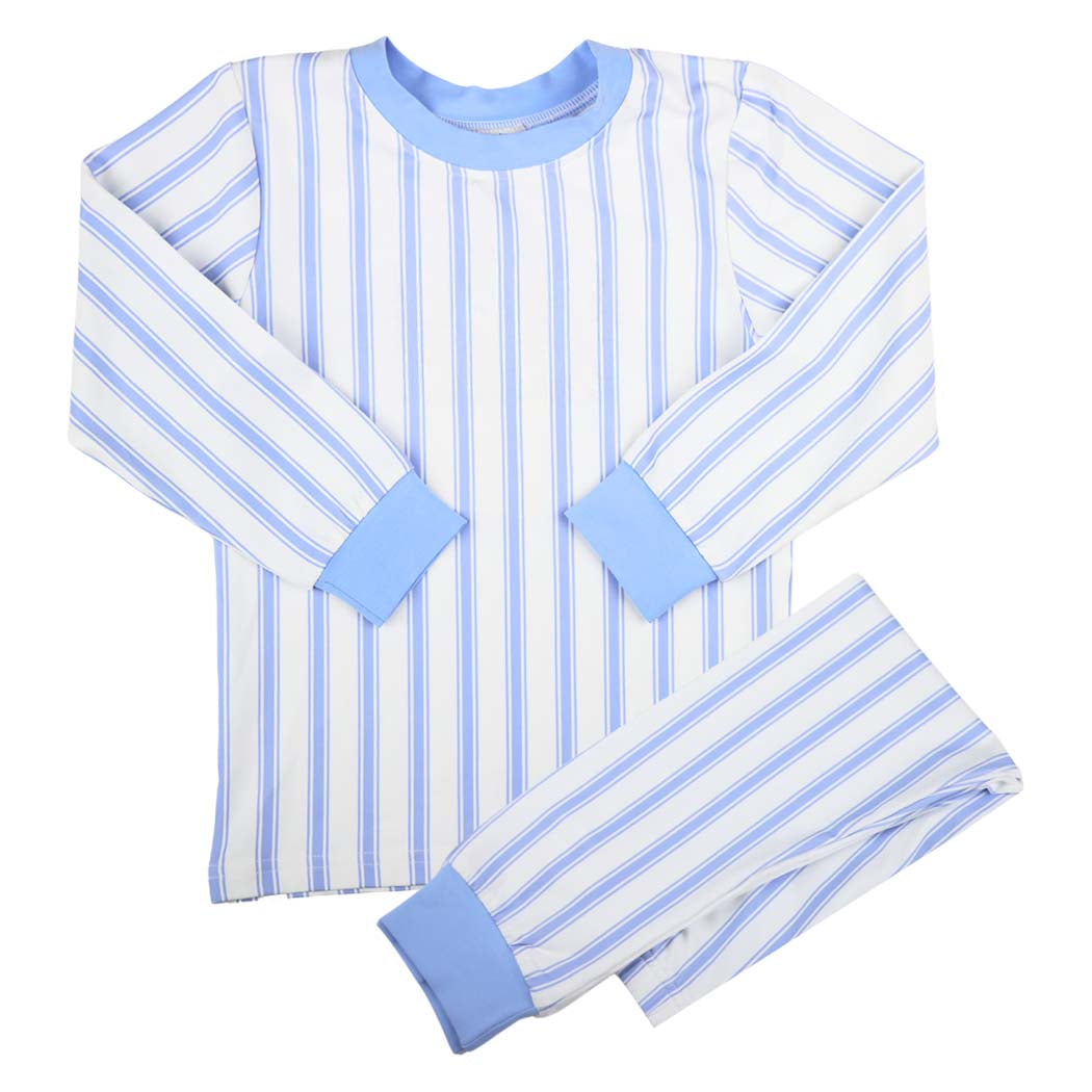 Blue Ticking Knit Loungewear Set