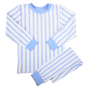 Blue Ticking Knit Loungewear Set