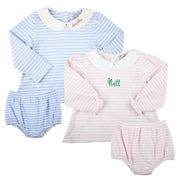 Light Blue Stripe Knit Swing Set