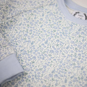 Blue Floral Print Sweatshirt