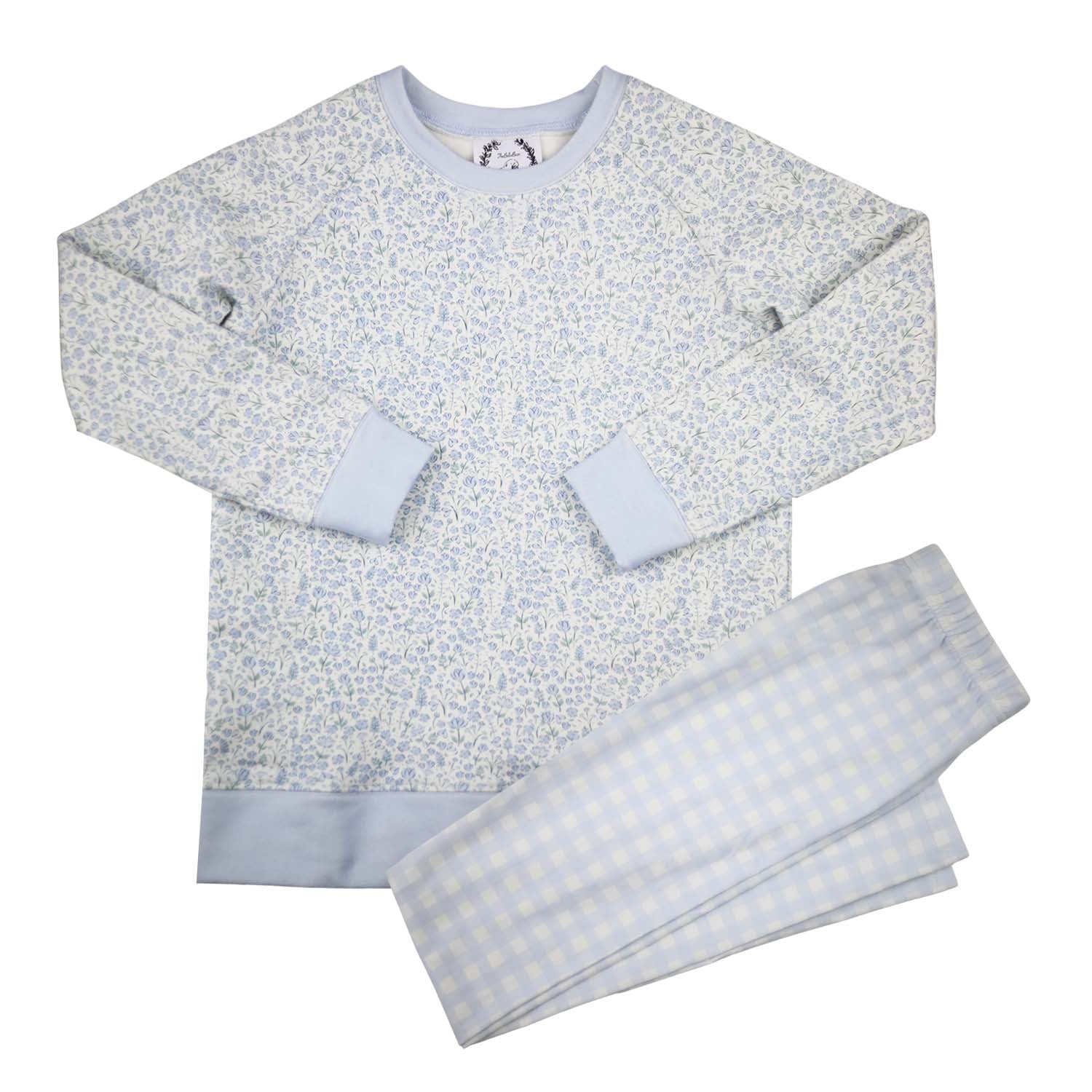 Blue Floral Print Sweatshirt