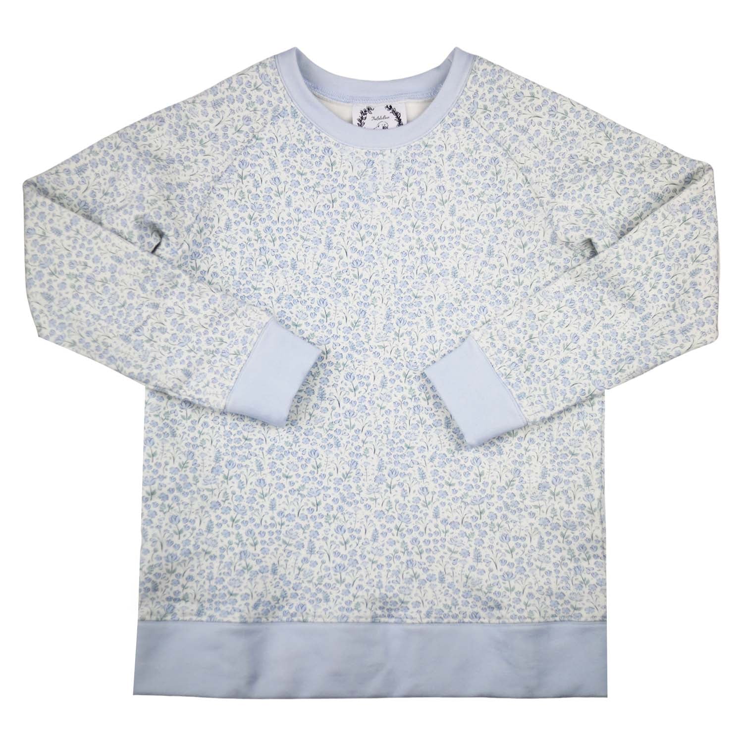 Blue Floral Print Sweatshirt