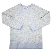 Blue Floral Print Sweatshirt