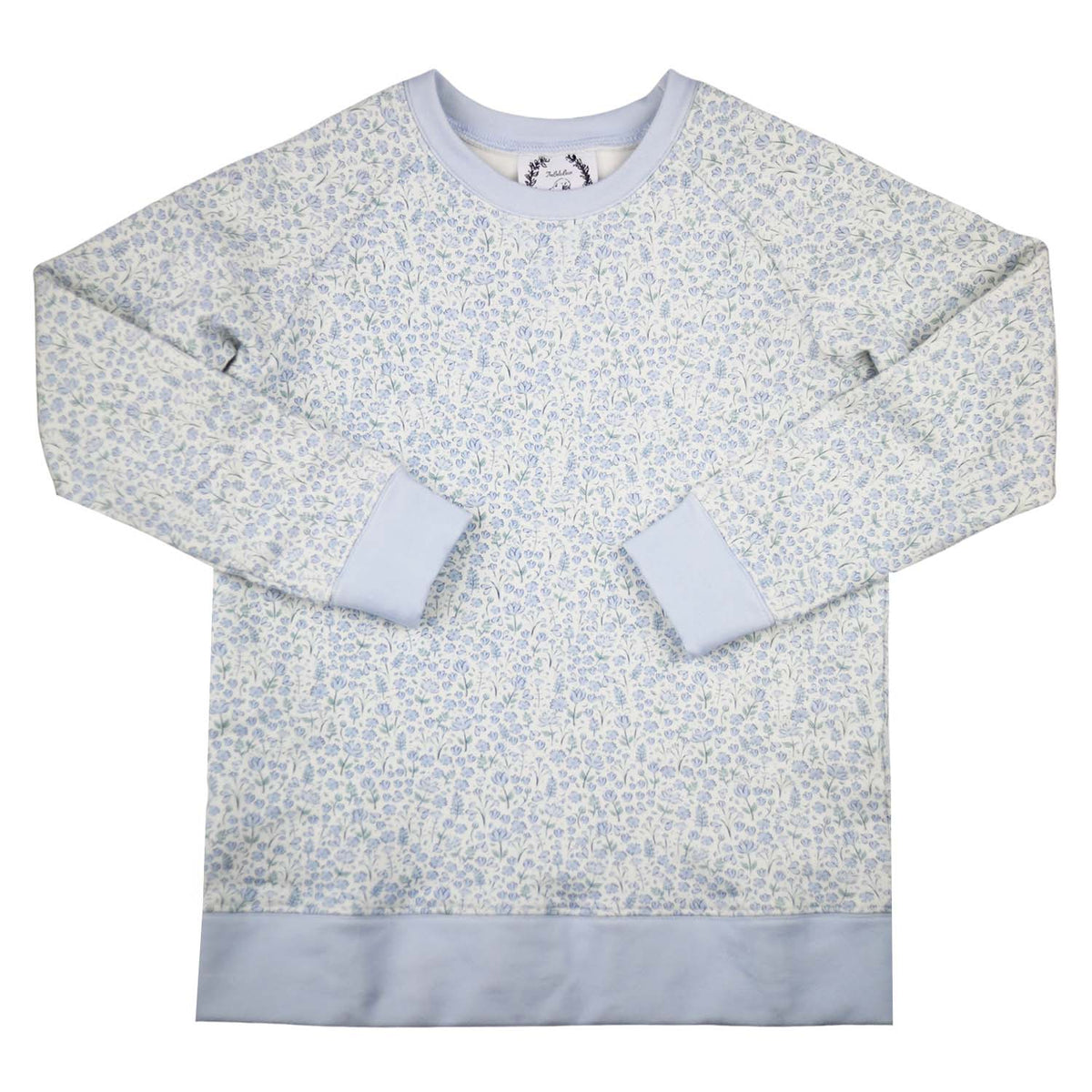 Blue Floral Print Sweatshirt
