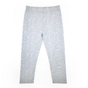 Blue Floral Print Leggings