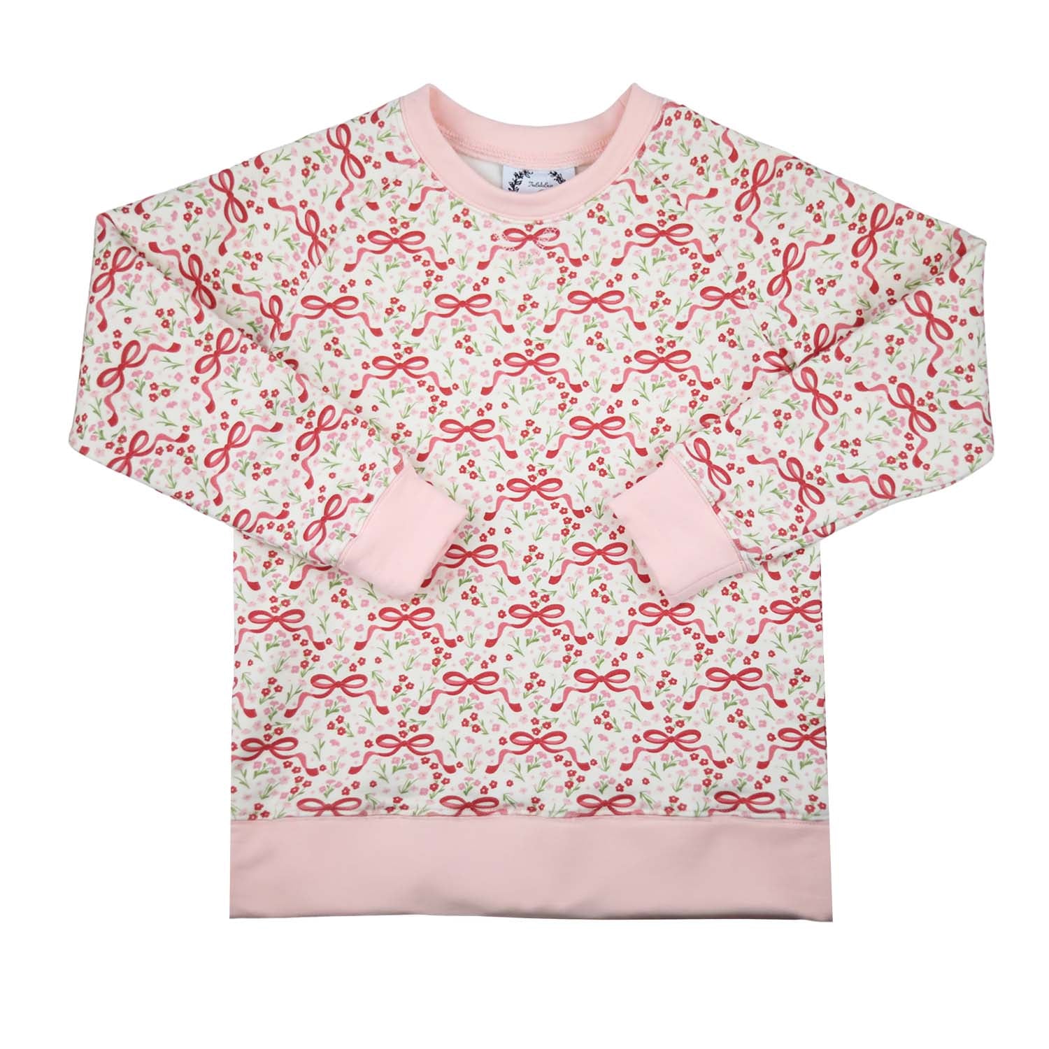 Red Bow Print Sweatshirt
