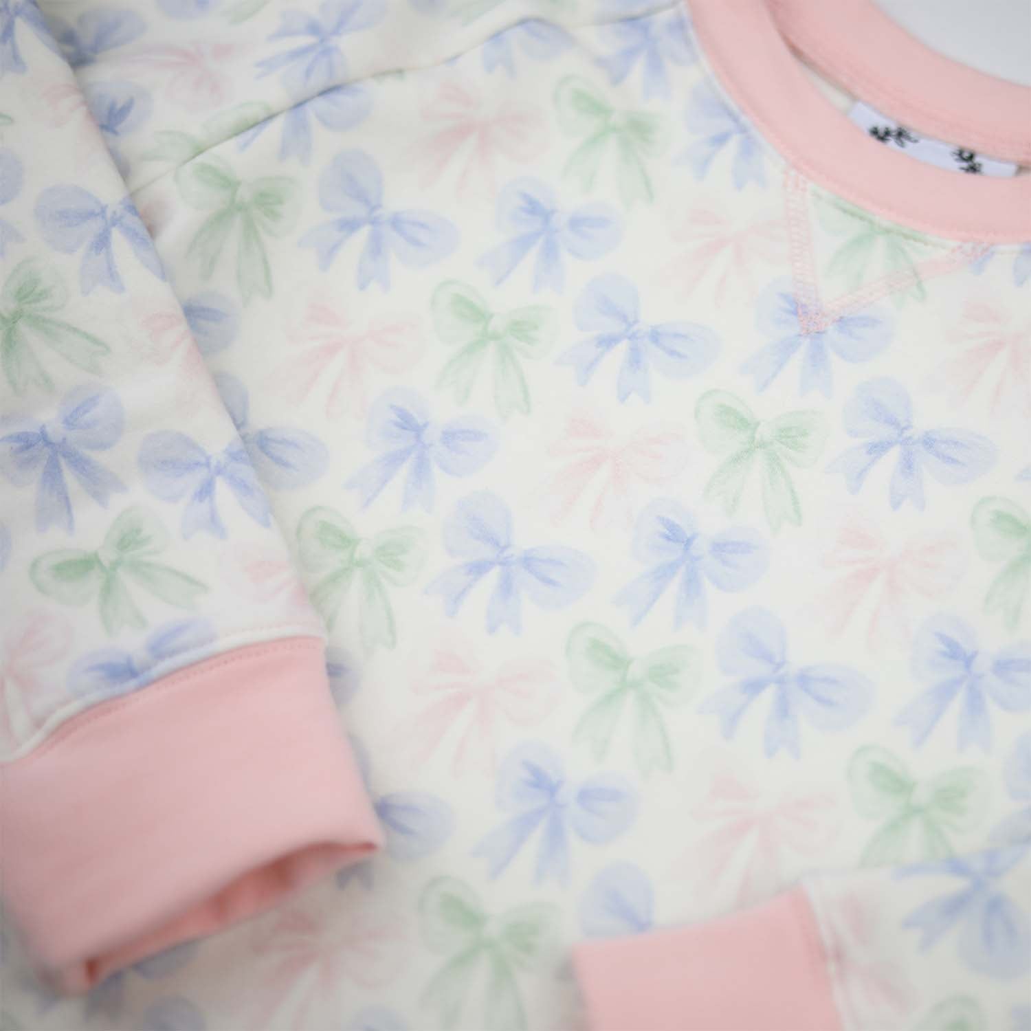 Girls Bow Print Sweatshirt