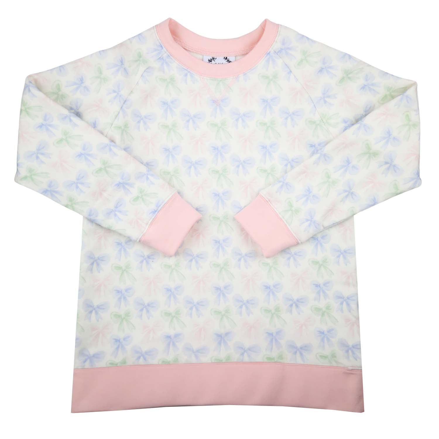 Girls Bow Print Sweatshirt