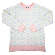 Girls Bow Print Sweatshirt
