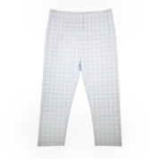 Baby Blue Gingham Print Leggings