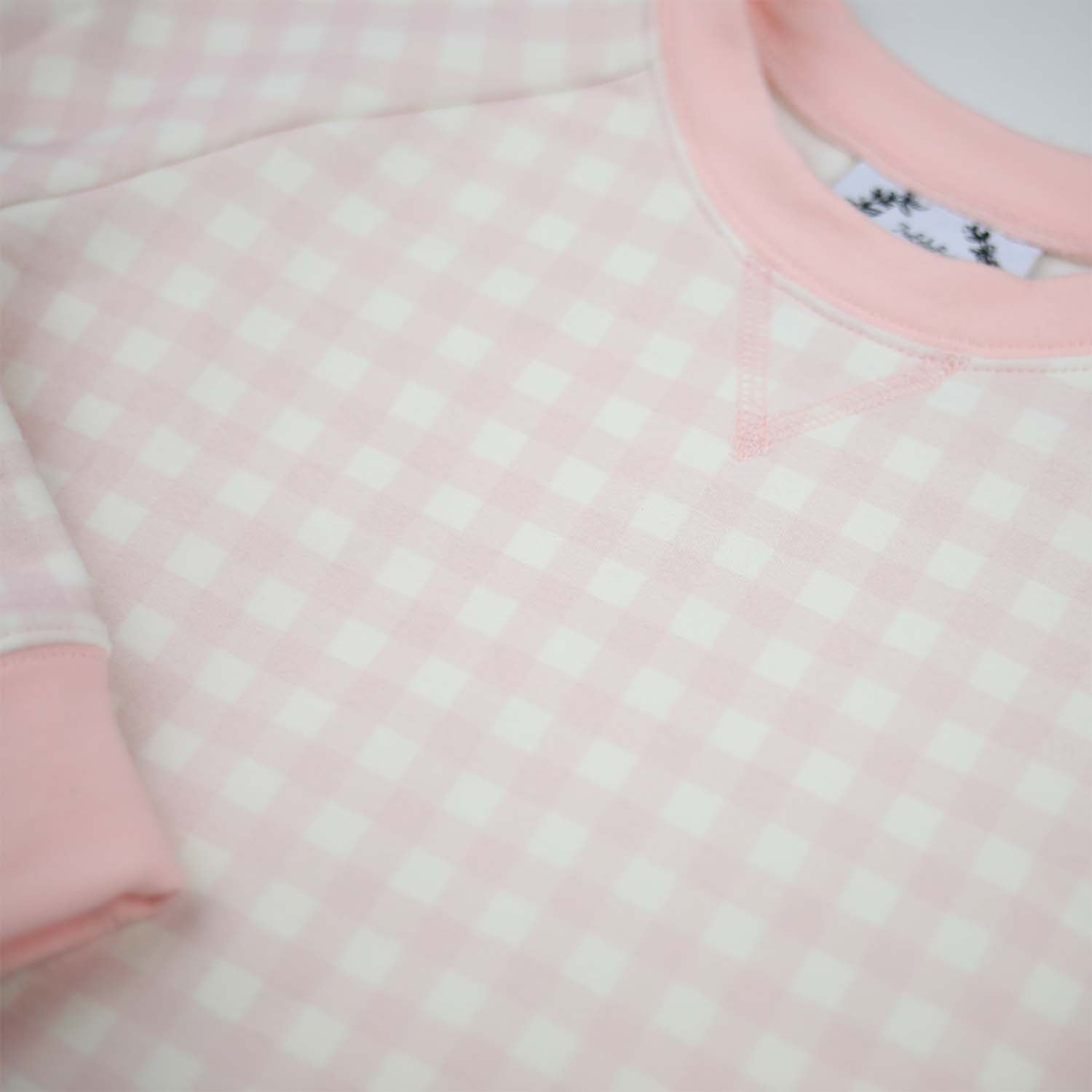Baby Pink Gingham Sweatshirt