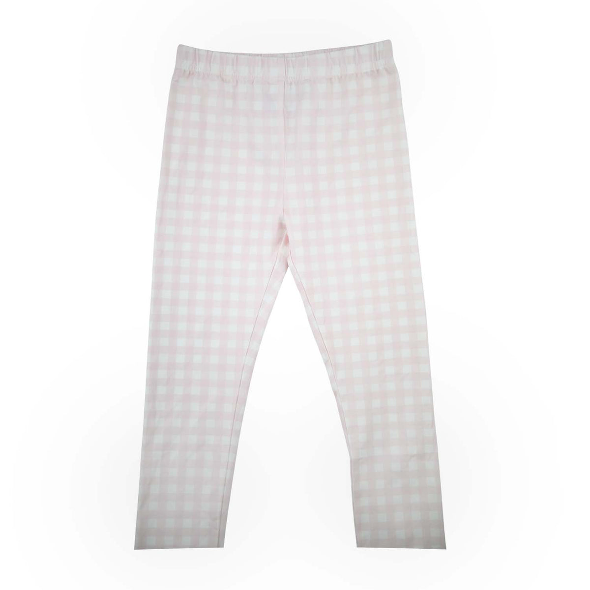 Girls Baby Pink Gingham Print Leggings