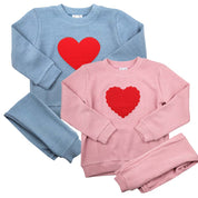 Blue Heart Sweat Set