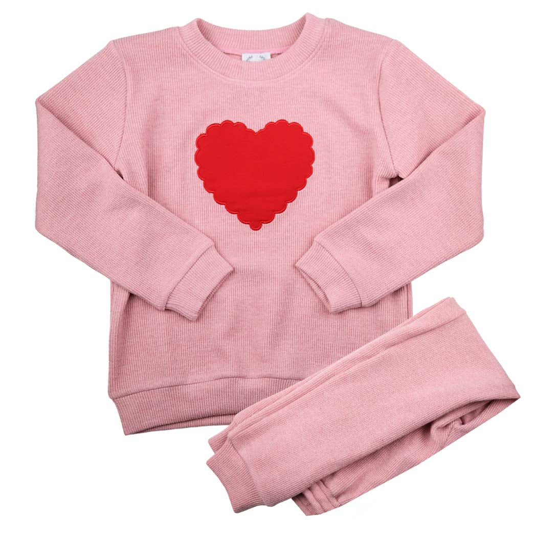 Pink Heart Sweat Set