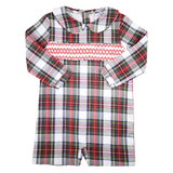 Smocked Christmas Tartan Shortall