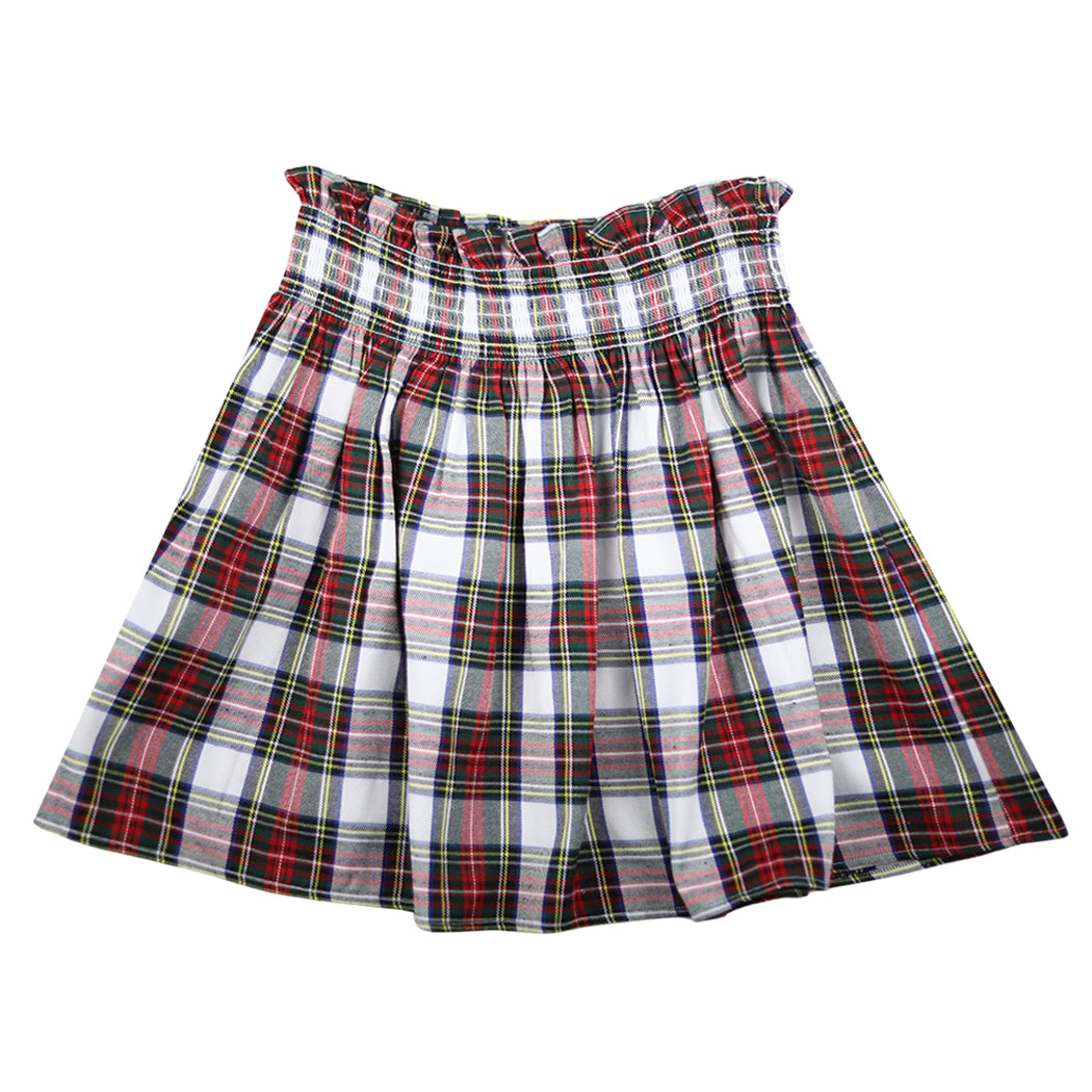 Christmas Tartan Smocked Skirt