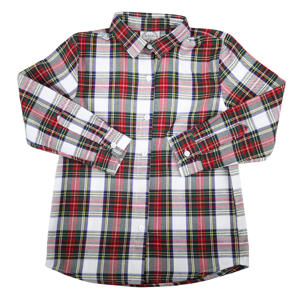 Christmas Tartan Button-Down Shirt