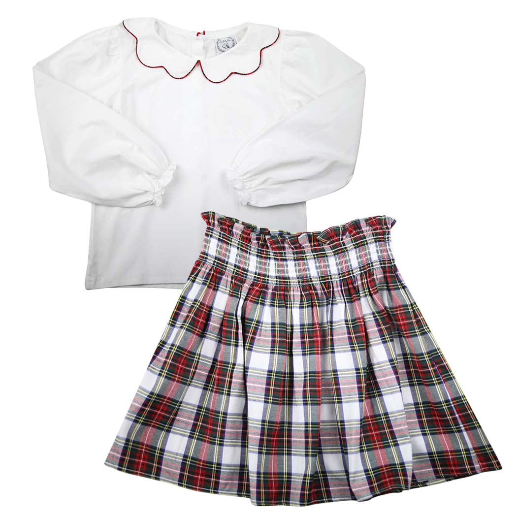 Christmas Tartan Smocked Skirt
