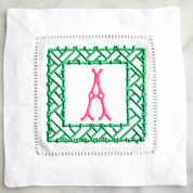 Bamboo Frame Monogram Cocktail Napkin