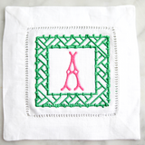 Bamboo Frame Monogram Cocktail Napkin