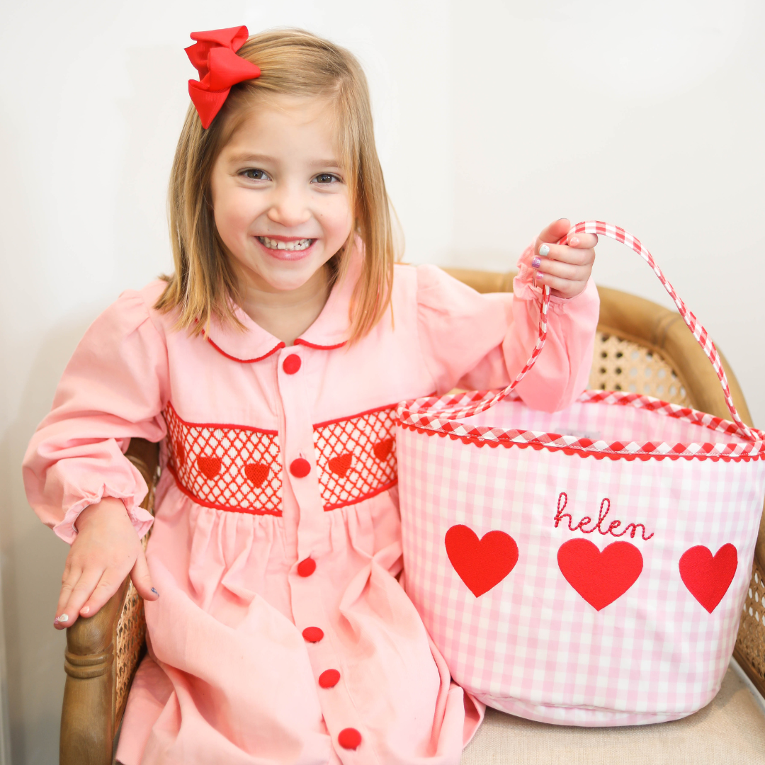 Gingham Heart Bucket
