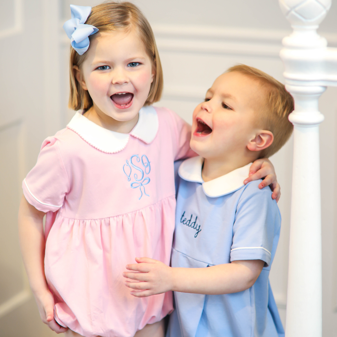Pink Laine Short-Sleeve Bubble Bodysuits