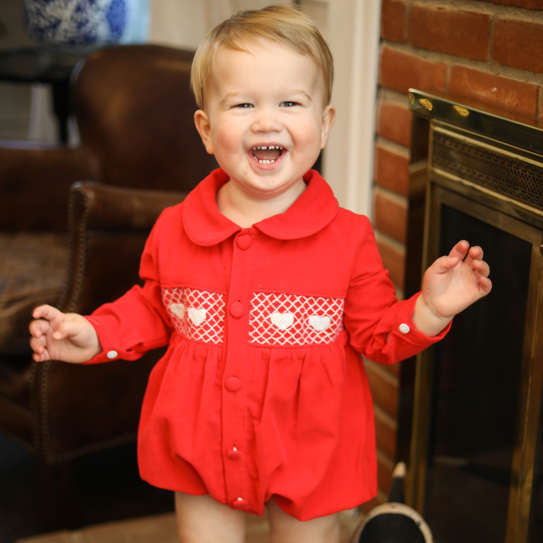 Murphy Red Smocked Heart Bubble