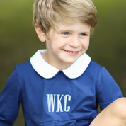 Navy Laine Long-Sleeve Bubble