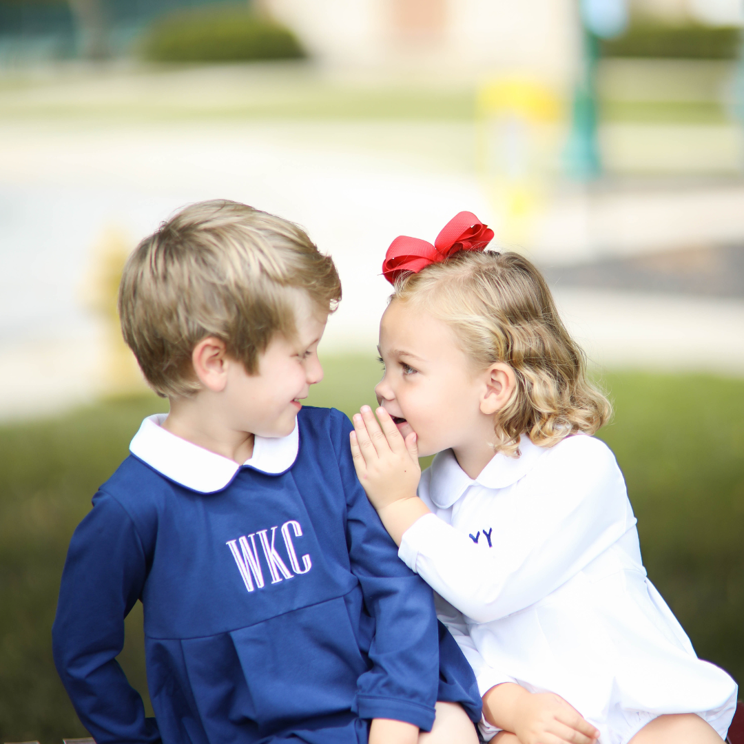 Navy Laine Long-Sleeve Bubble