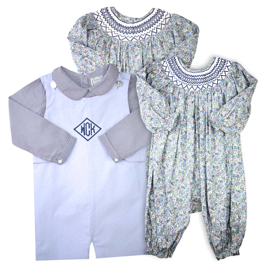 Navy Blue Gingham Peter Pan Shirt
