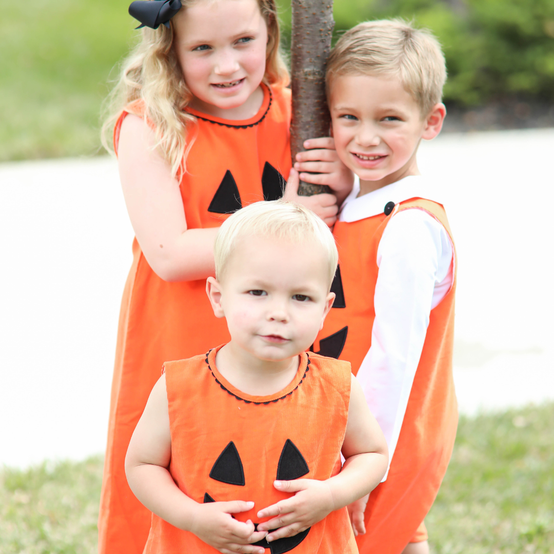 Adorable Girls' Jack-O'-Lantern Halloween Dress