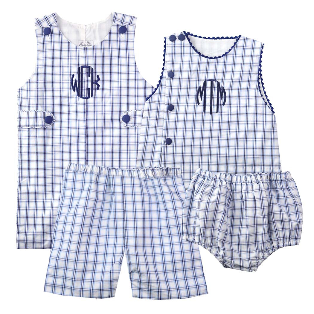 Siesta Key Blue Plaid Shorts