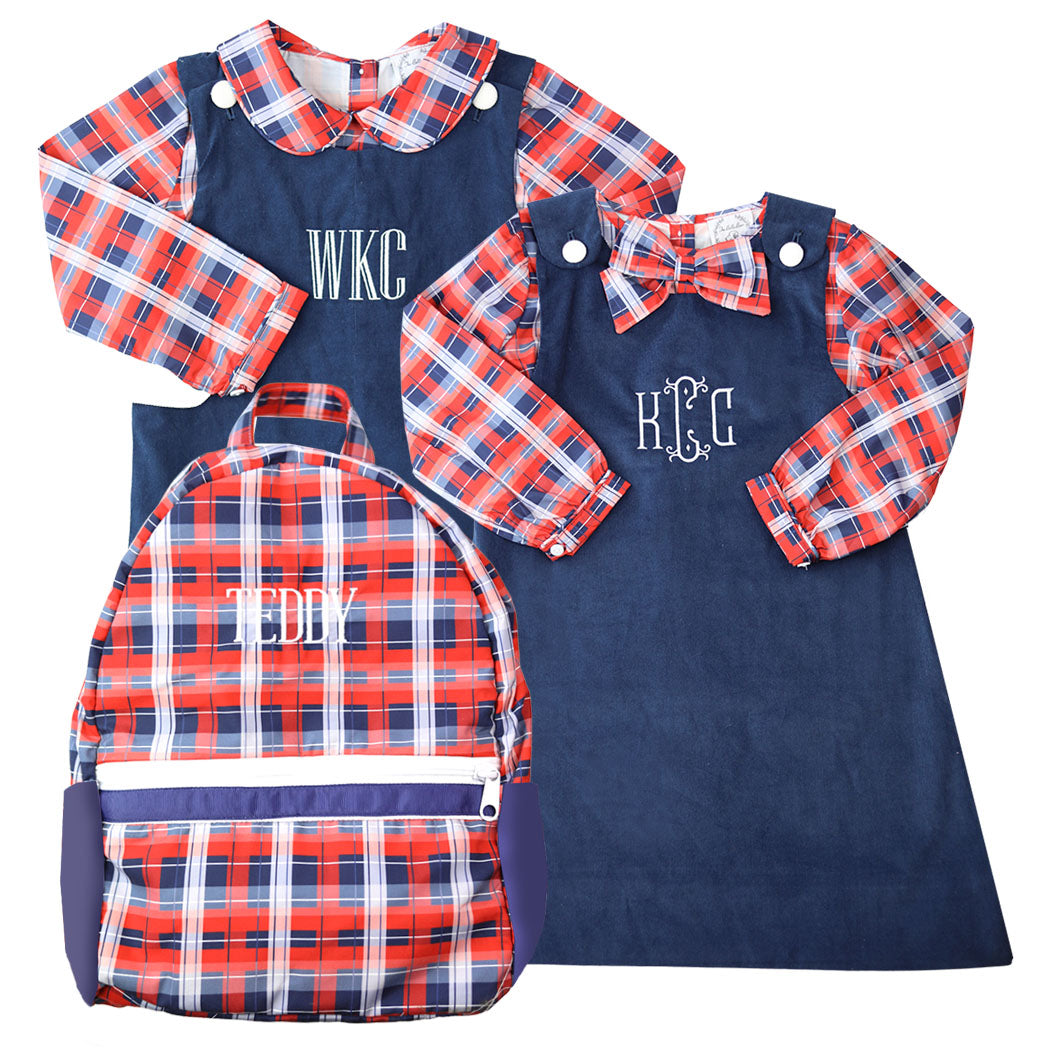 Primary Plaid Bow Top