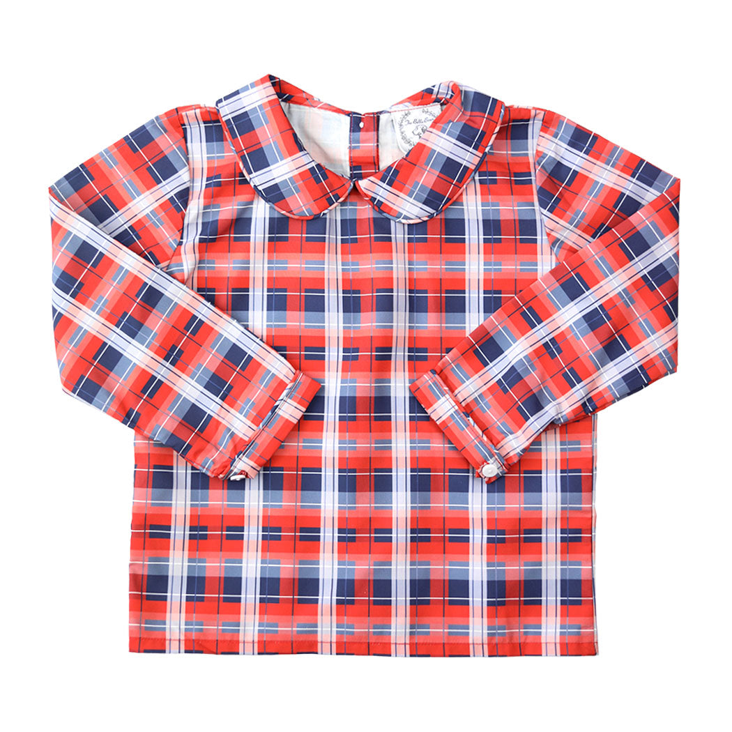 Primary Plaid Peter Pan Collar Shirt