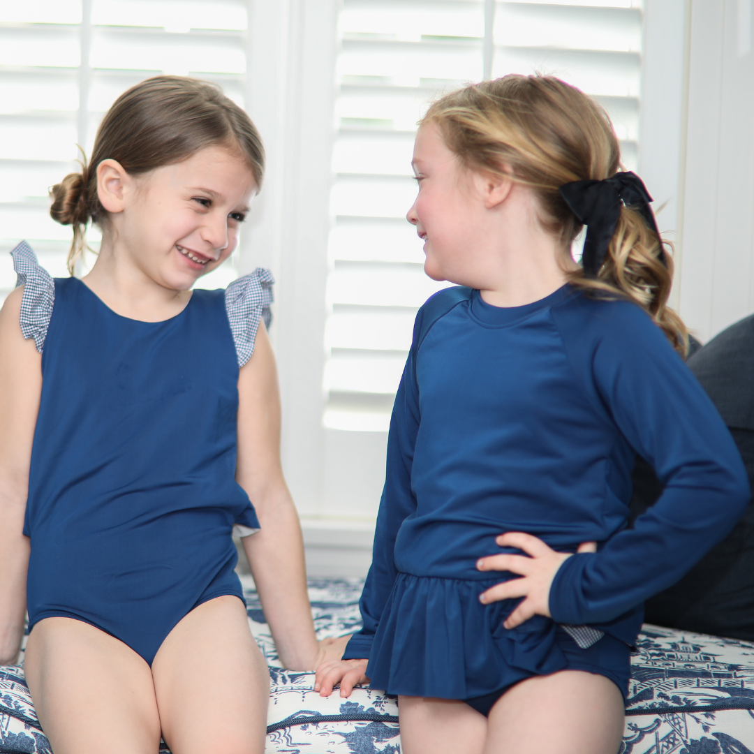 Charleston Girls Peplum Rashguard Swim Top The Bella Bean