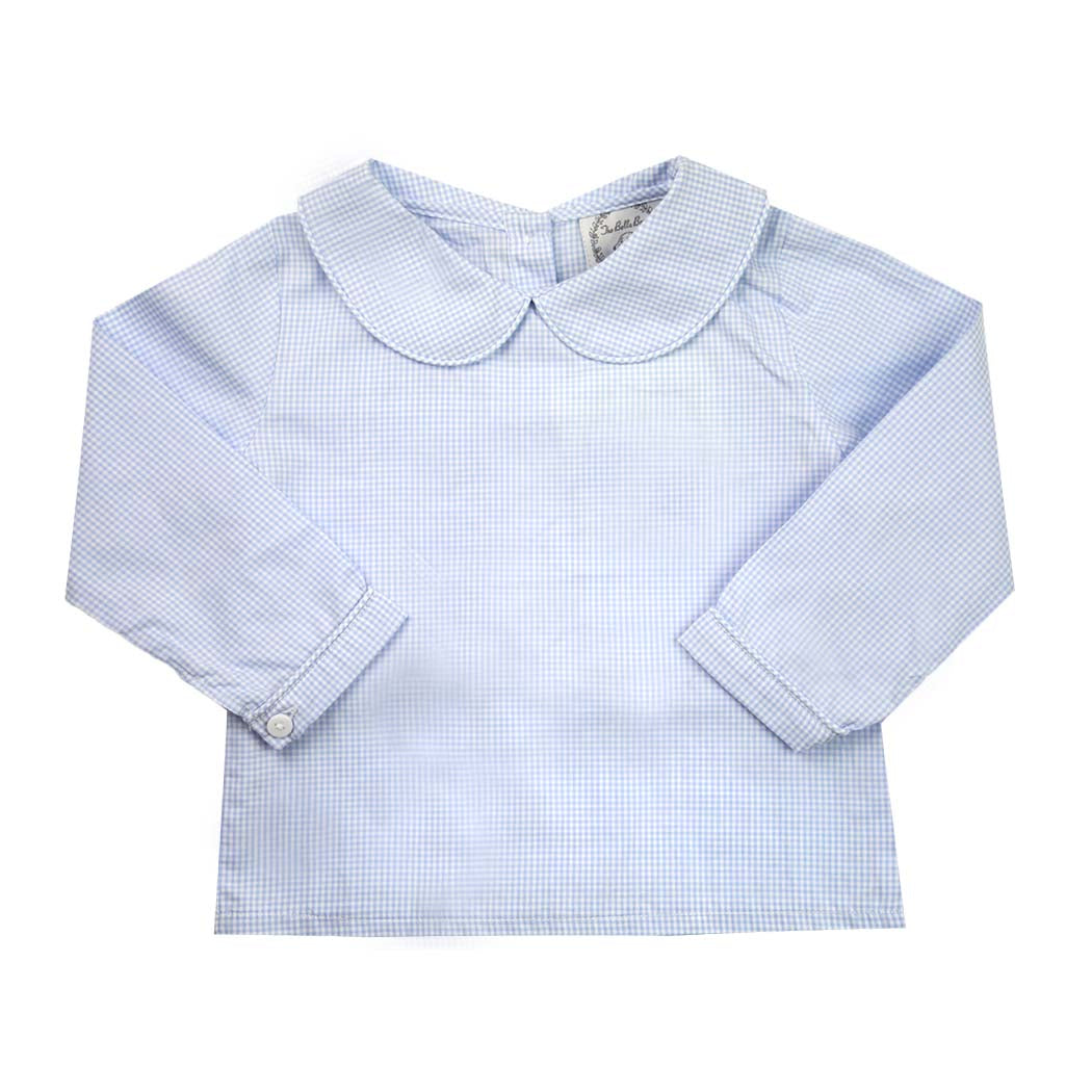 William Blue Gingham Classic Peter Pan Collar Shirt